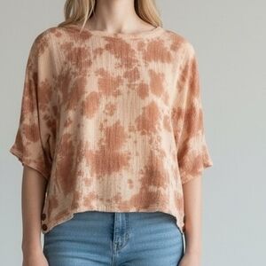 Relaxed J.jill Kimono Sleeve Top- Rust/Cream